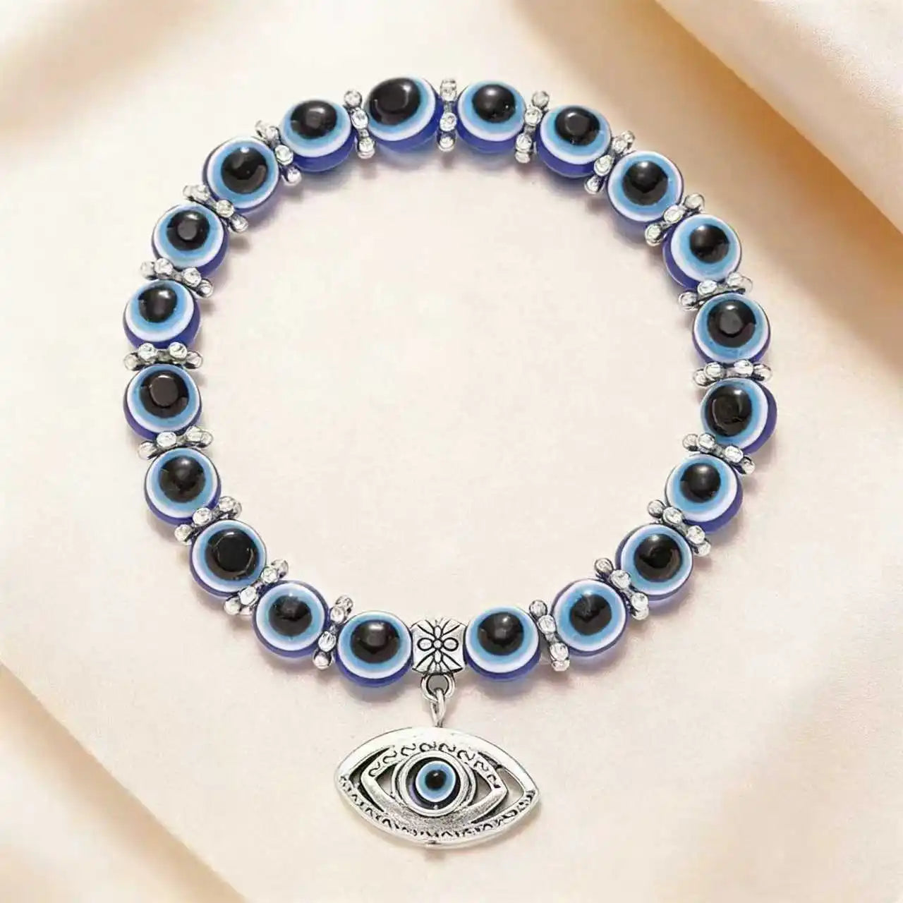 Nazar Evil Eye Bracelet — Handmade Blue Bead  & Butterfly Charm