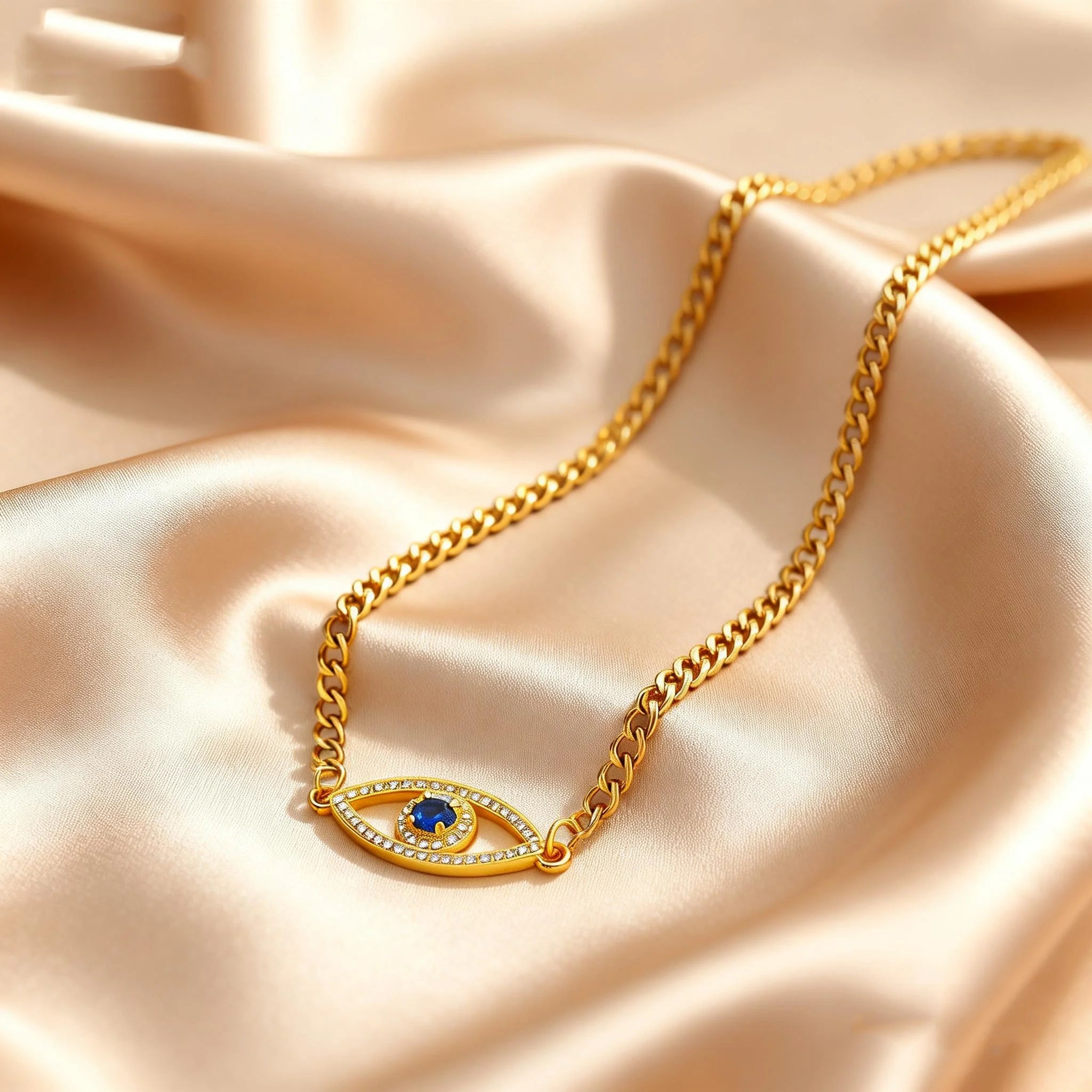 Nazar Zircon Evil Eye Pendant — Luxury Protection Necklace