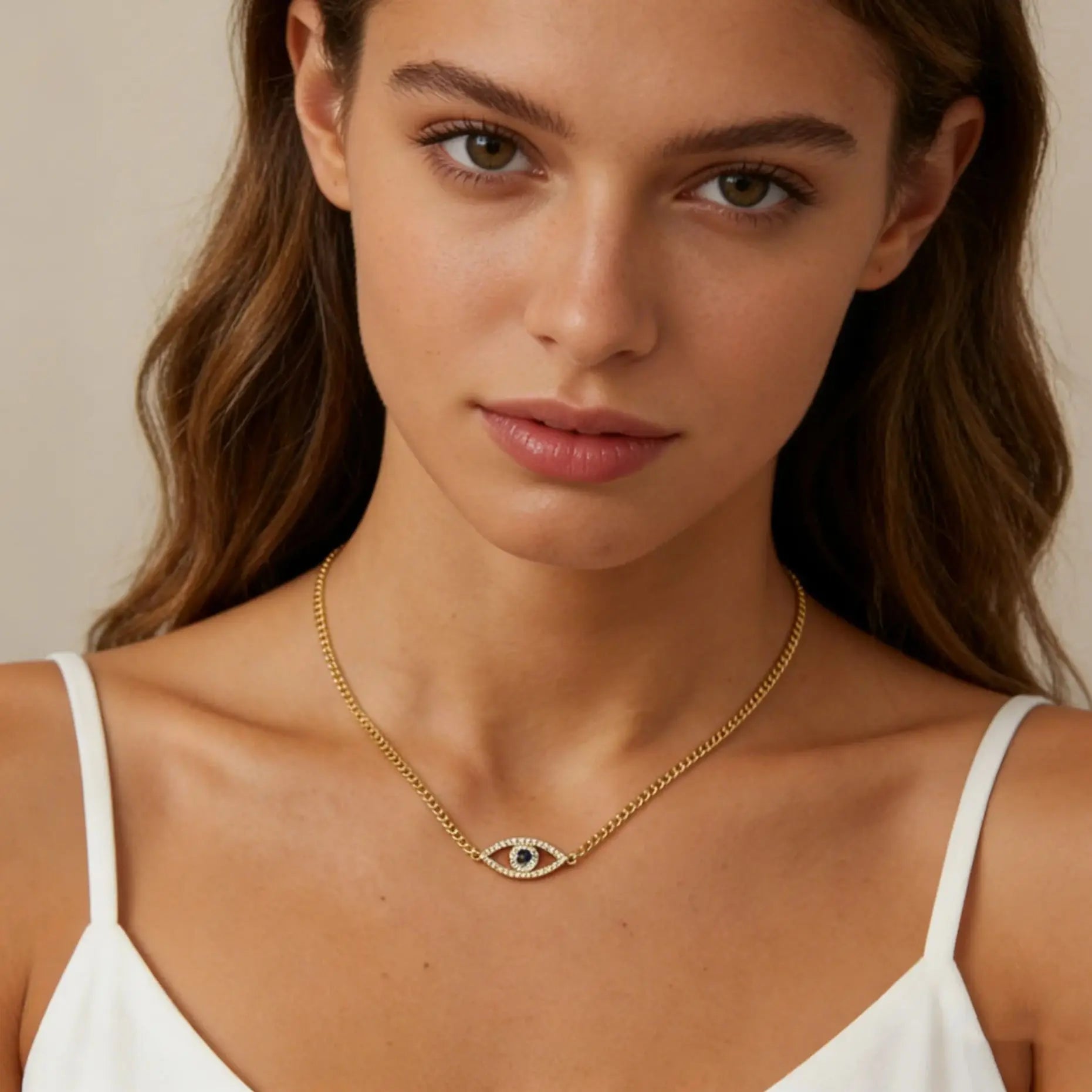 Nazar Zircon Evil Eye Pendant — Luxury Protection Necklace