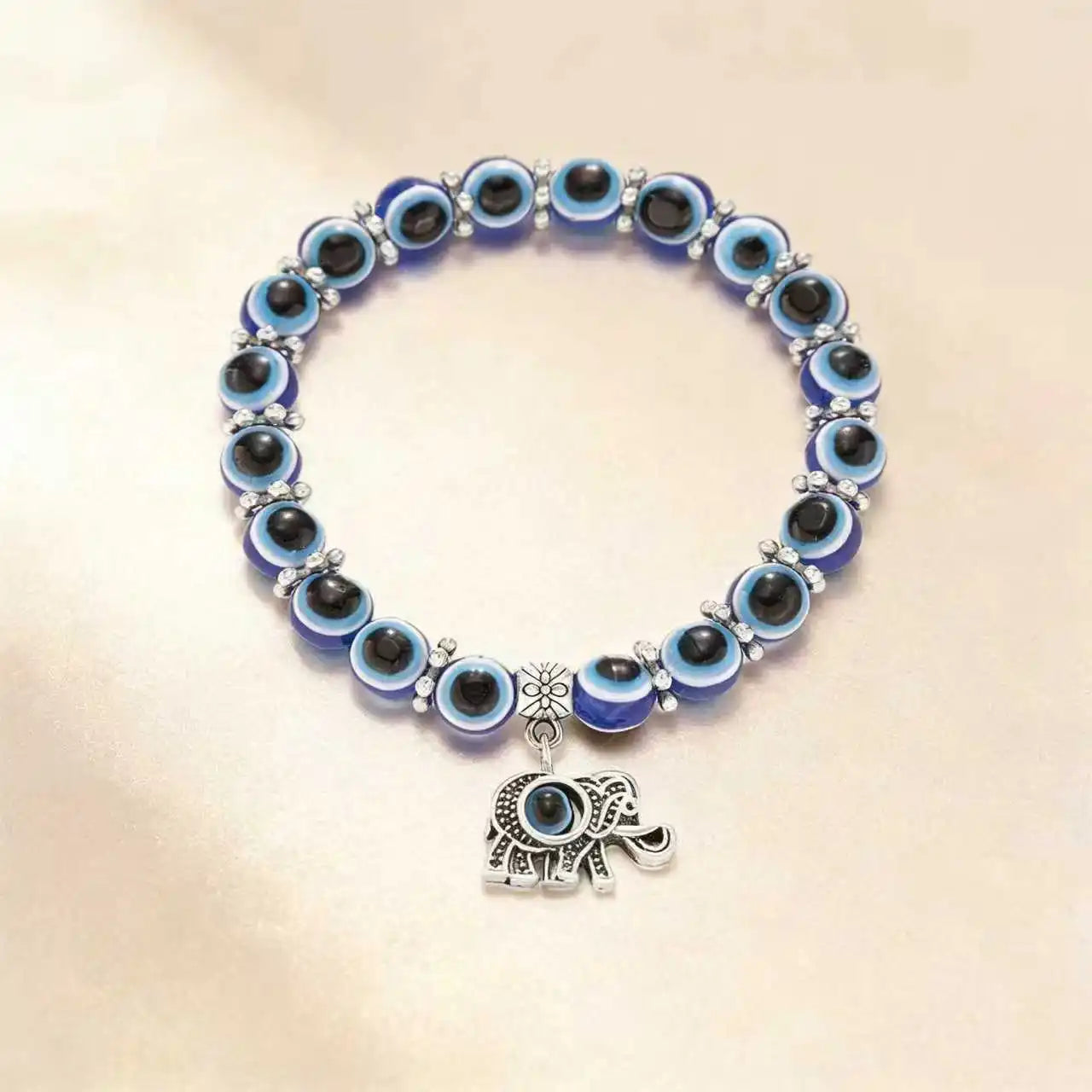 Nazar Evil Eye Bracelet — Handmade Blue Bead  & Butterfly Charm