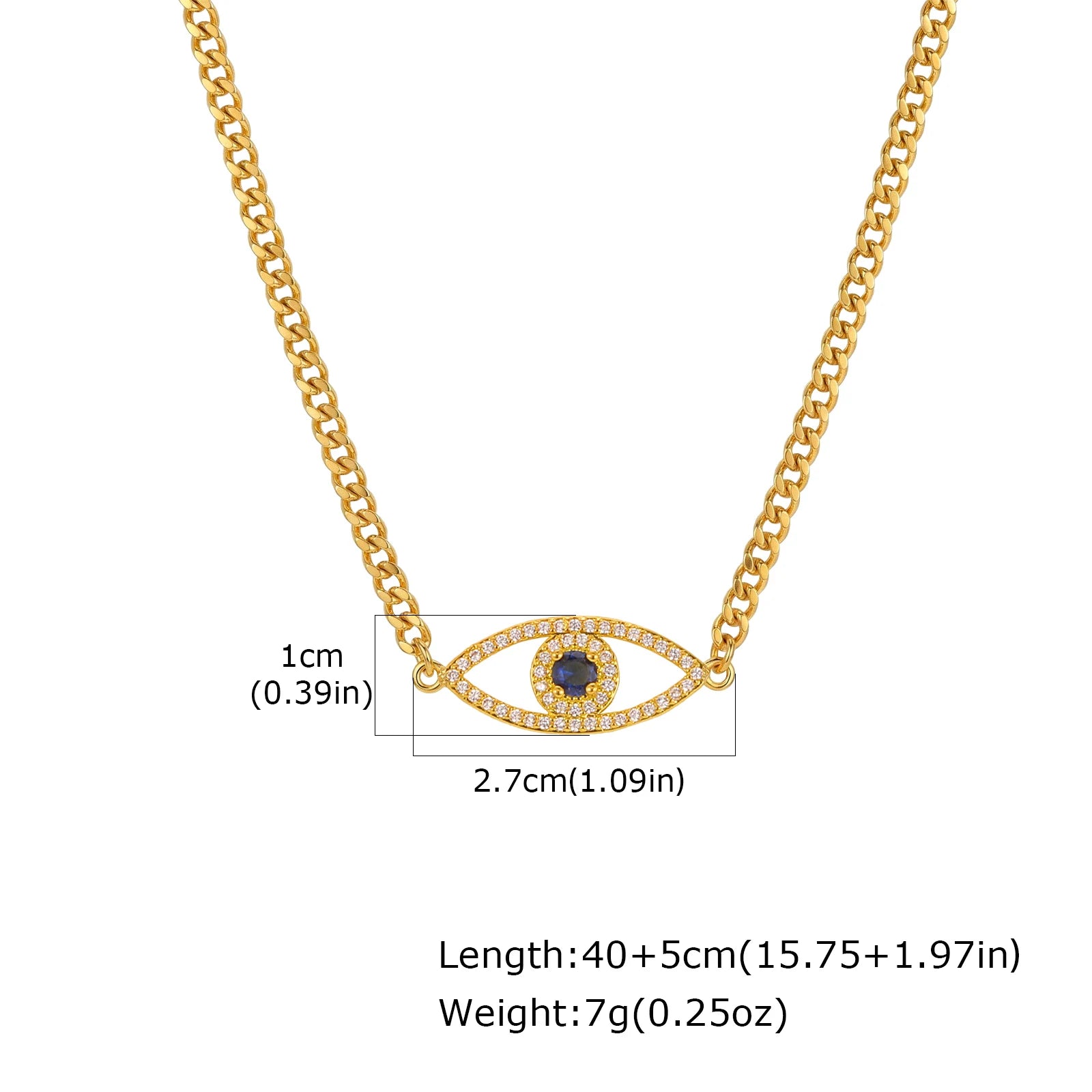 Nazar Zircon Evil Eye Pendant — Luxury Protection Necklace
