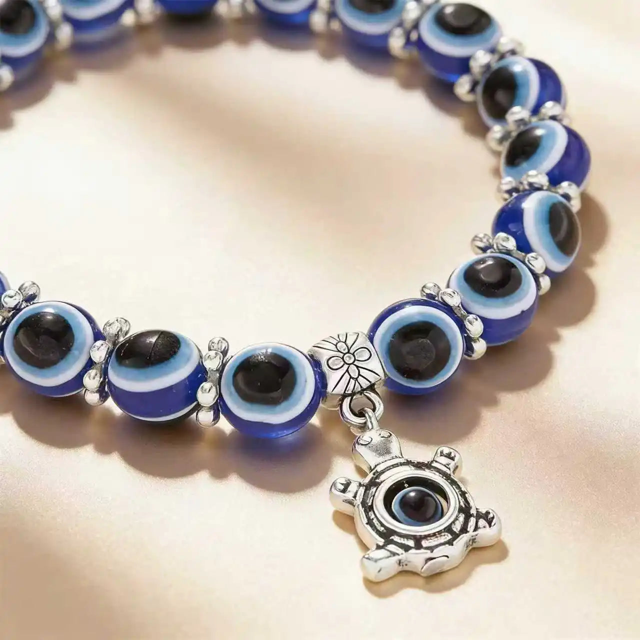 Nazar Evil Eye Bracelet — Handmade Blue Bead  & Butterfly Charm