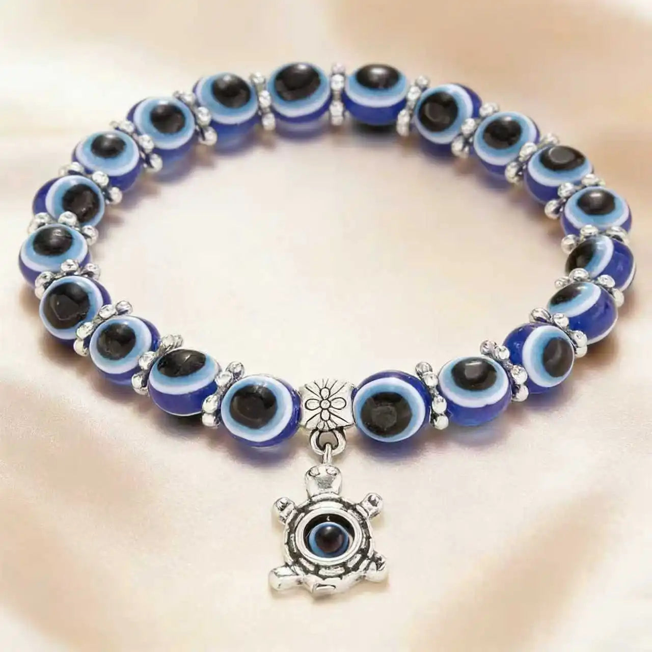 Nazar Evil Eye Bracelet — Handmade Blue Bead  & Butterfly Charm