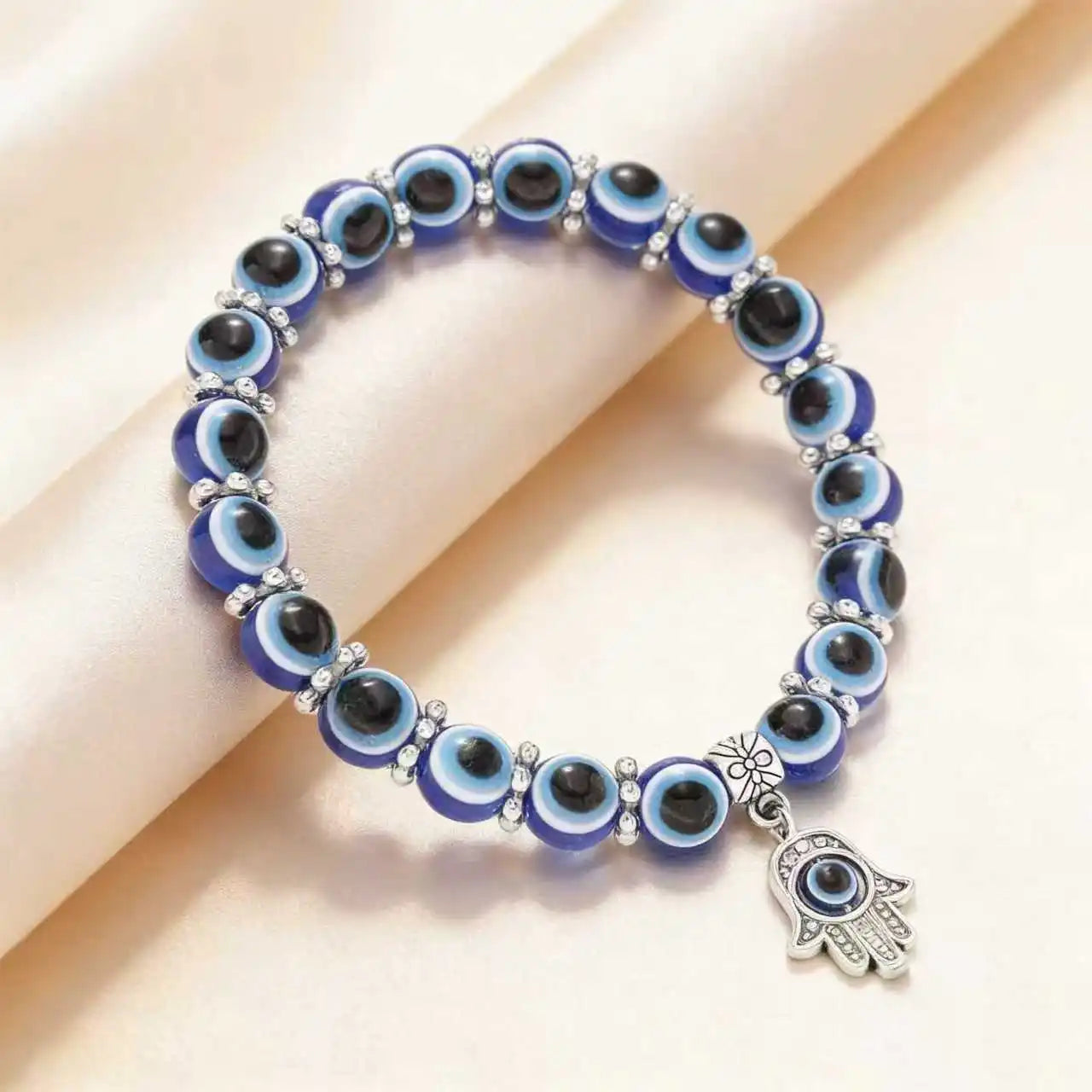Nazar Evil Eye Bracelet — Handmade Blue Bead  & Butterfly Charm