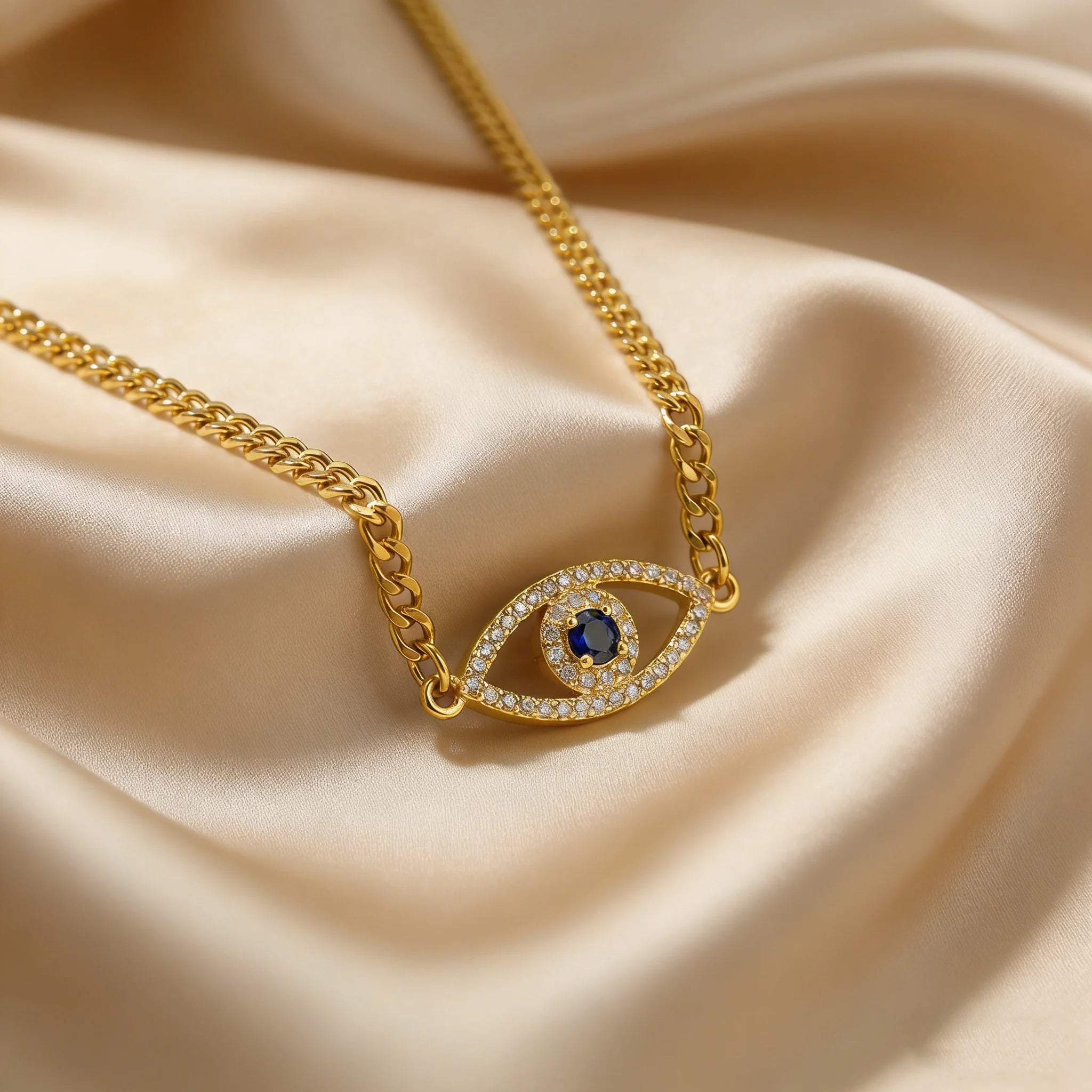 Nazar Zircon Evil Eye Pendant — Luxury Protection Necklace