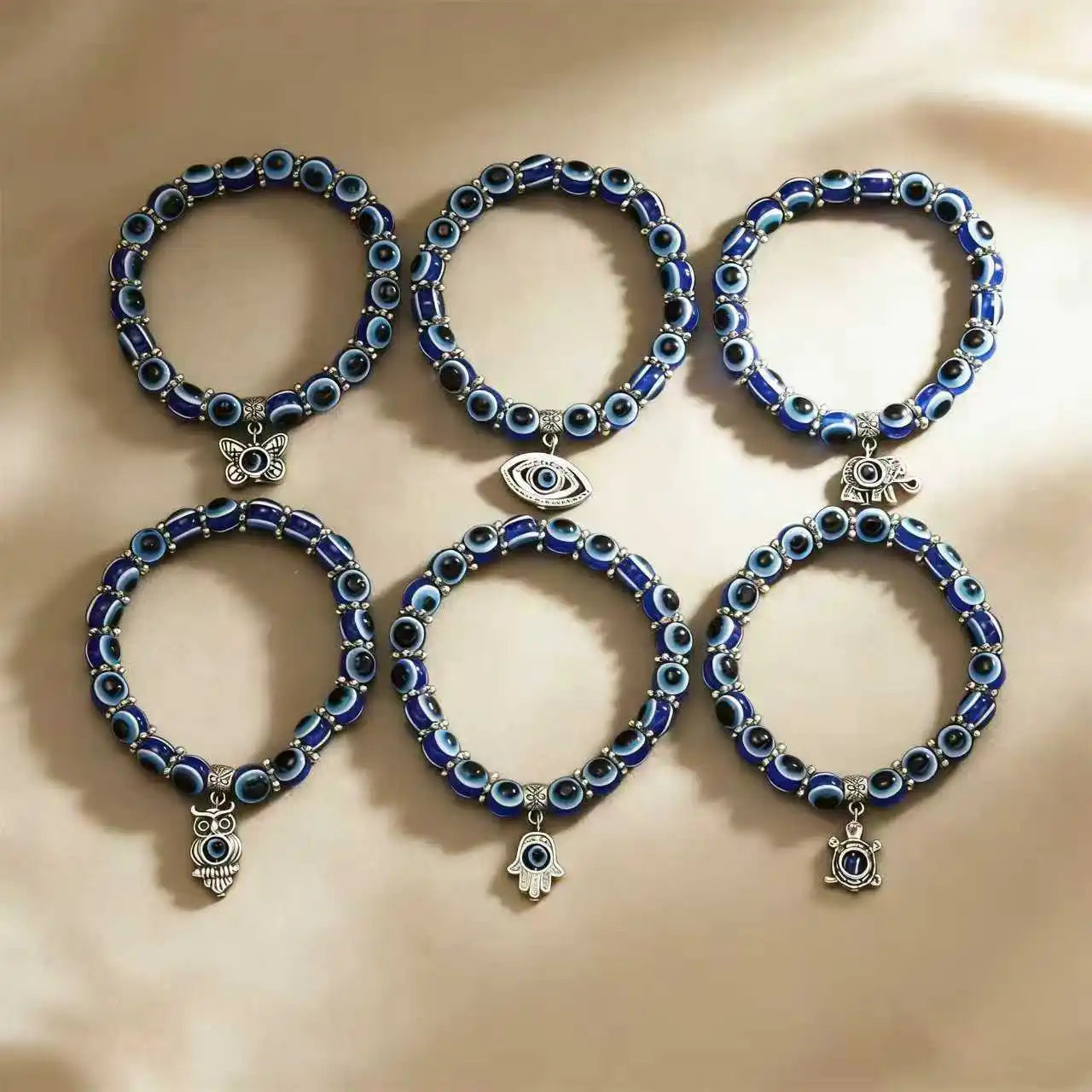 Nazar Evil Eye Bracelet — Handmade Blue Bead  & Butterfly Charm